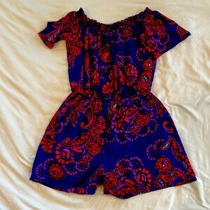 Everly colorful off the shoulder romper